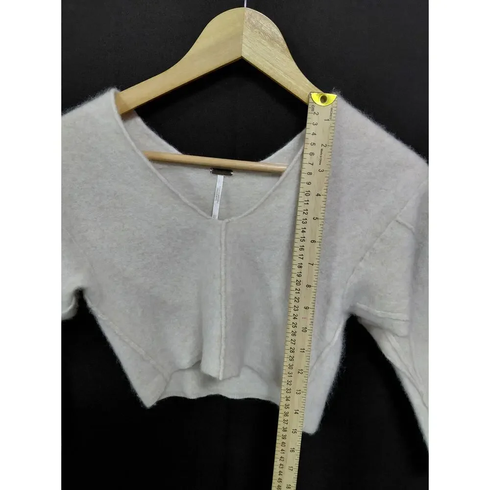 Free People 100% Cashmere Beige Pullover Lightweight Sweater Women Size XS